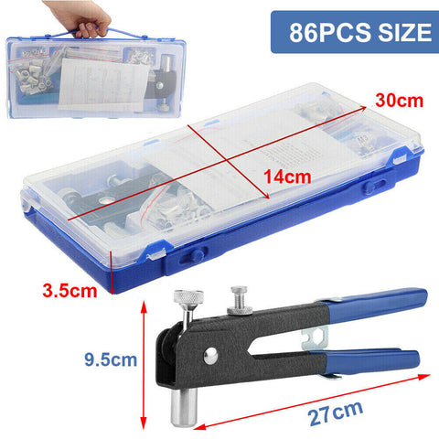86x Riveter Nut Nutsert Tool Rivnut Gun Wrench Nuts Riveting Kit Mandrels M3-M8