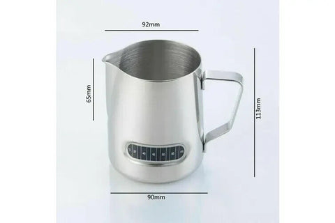 600ml Milk Frothing Thermometer Espresso Coffee Pitcher Stainless Steel Jug