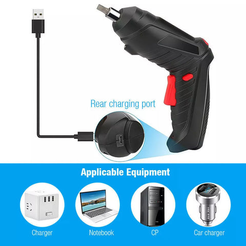 Electric Cordless Rechargeable Screwdriver Mini Power Screw Driver Tool Bits New