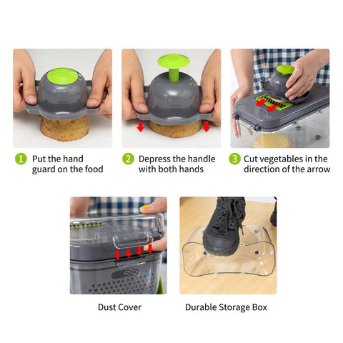 22in1Fruit Vegetable Slicer Dicer Julienne Food Chopper Cutter Mandoline  Peeler