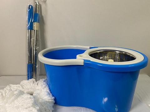 Stainless Steel 360° Spinning Mop Bucket Easy Clean With Spin Mop 2 Free HeadsAU