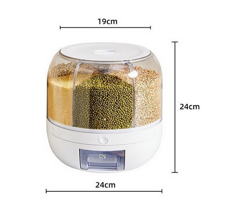 Rotating Grain Case Cereal Dispenser Storage Box Kitchen Food Rice Container
