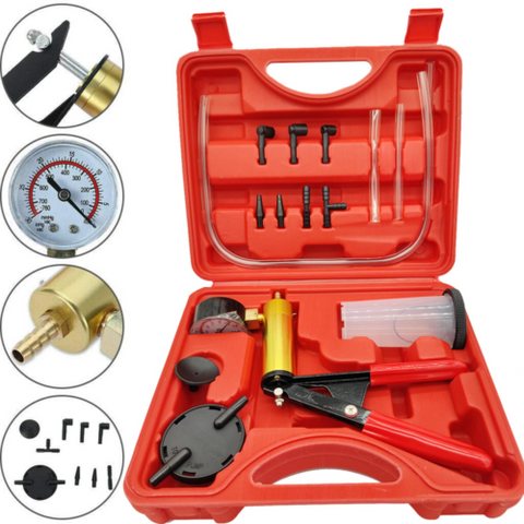 Brake Vacuum Motorbike Pump Hand Bleeding Bleeder Tester Kit Car Set Held Bleed