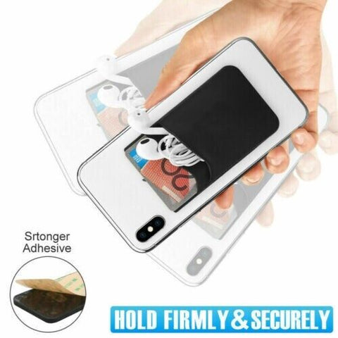 Silicone Mobile Phone Back Double Layers Card Holder Wallet  Stick On Adhesive