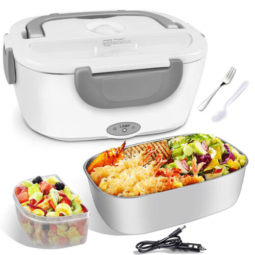 Portable Electric Heated Car Plug Heating Lunch Box Bento Food Warmer 12-24V AU