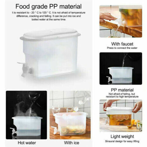 3.5L Beverage Dispenser Water Drink Bucket With Faucet Refrigerator Cold Kettle