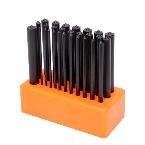 28-Piece Center Transfer Punches Machinists Tool Punch Stand Heat Treated Steel