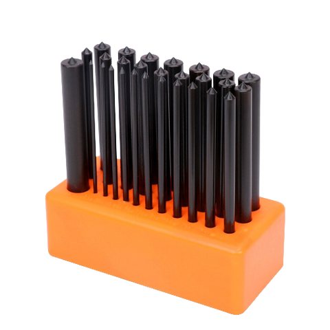 28-Piece Center Transfer Punches Machinists Tool Punch Stand Heat Treated Steel