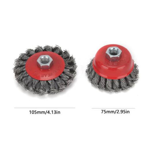 8x Twist Knot Wire for Angle Grinder M14 Crew Wheel Disc & Cup Brush Set Kit SYD