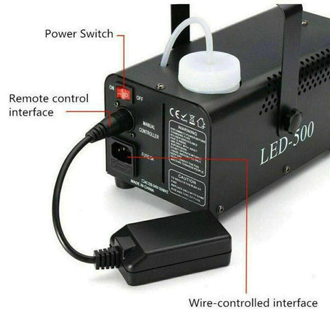 500W Fog Smoke Machine Fogger RGB LED Party Club Disco DJ Wireless Control