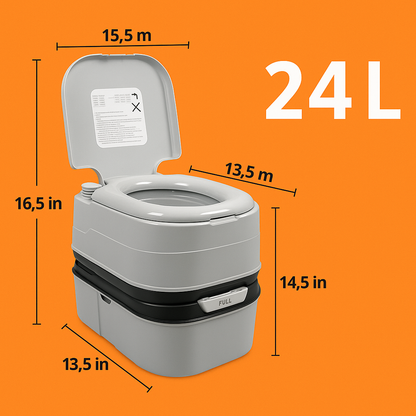 24L Outdoor Portable Camping Toilet-NEW