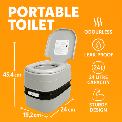 24L Outdoor Portable Camping Toilet-NEW