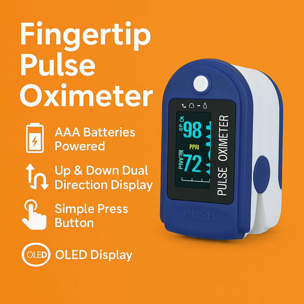 Professional Finger Pulse Oximeter Blood Oxygen Saturation Heart Rate Monitor-NEW