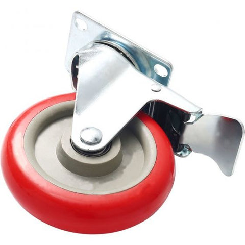 Set of 4 Heavy Duty Swivel Casters with Lock Brakes 5" Polyurethane Wheels