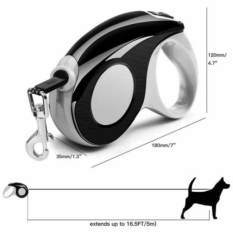 Extendable Pet Dog Lead Leash Collars Belt