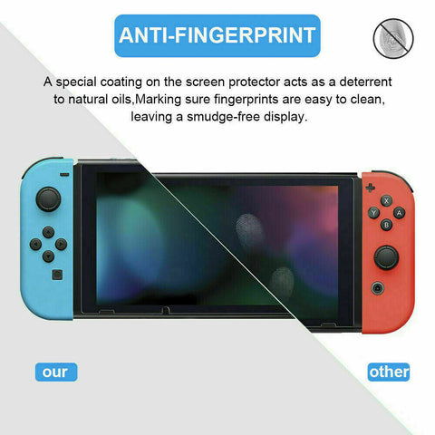 Nintendo Shockproof Hard Case Cover Set & Switch Tempered Glass Screen Protector