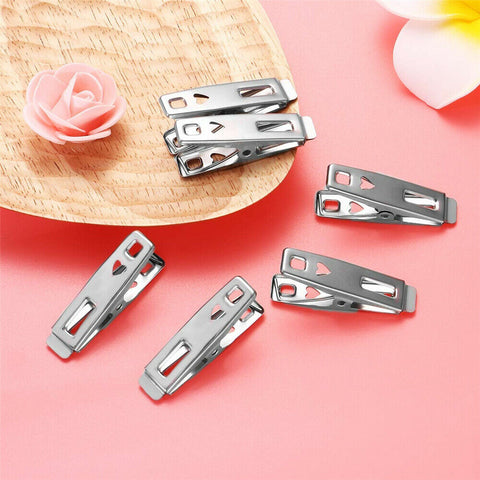 Stainless Steel Clothes Pegs Metal Hanging Clips Pins Laundry Windproof Clamps