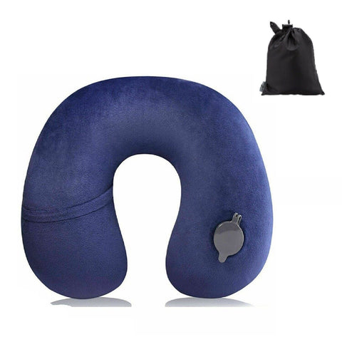 Air Inflatable Neck Pillow U Shape Head Traction Support Rest Cushion Car Flight