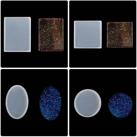 2PC Coaster Resin Cup Casting Mould Epoxy Mold Silicone DIY Jewelry Making Craft