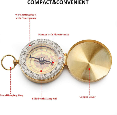 Camping Compass Outdoor Hiking Pocket Watch