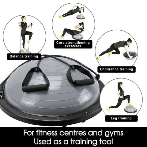 Pilates Balance Yoga Gym Bosu Ball Training Exercise Fitness Ball w/ Pump&Band
