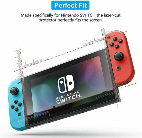 Nintendo Shockproof Hard Case Cover Set & Switch Tempered Glass Screen Protector