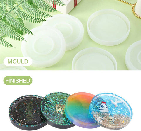 2XDIY Coaster Mould Handmade Crystal Epoxy Making Resin Silicone Pen Holder Mold