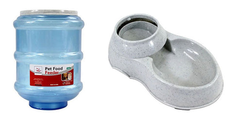 Automatic Water & Food Pet Dog Cat Puppy Dispenser Feeder Bowl Bottle 3.5L