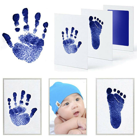 2PCS/4PCS Newborn Baby Pet Wipe Safe Inkless Hand Foot Print Keepsake Kit Christmas Gift