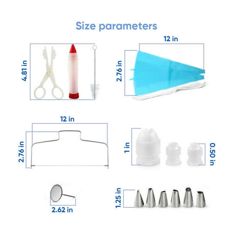 170Pcs Cake Decorating Kit Turntable Rotating Baking Flower Icing Piping Nozzles