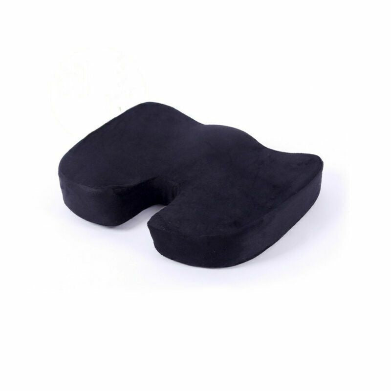 Coccyx Orthopedic Memory Foam Seat Cushion Pain Relief Pillow - Black
