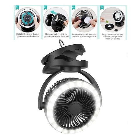 5inch Desk Fan 5000mah - Rechargable - Black