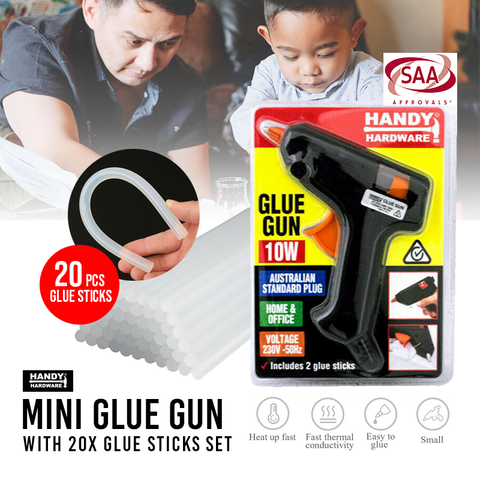 Mini Hot Glue Gun & 20pcs Melt Glue Sticks DIY Craft Projects Quick Repairs