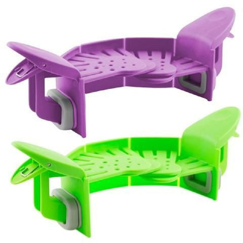 Anti-Spill Strainer Clip Colander Kitchen Tool Filter Drainer Peas Bowl Pot Clip