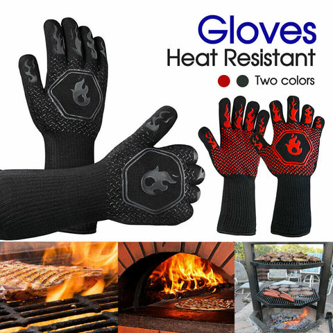 800°C Heat Proof Resistant Oven BBQ Gloves 35cm Kitchen Cooking Silicone Mitt
