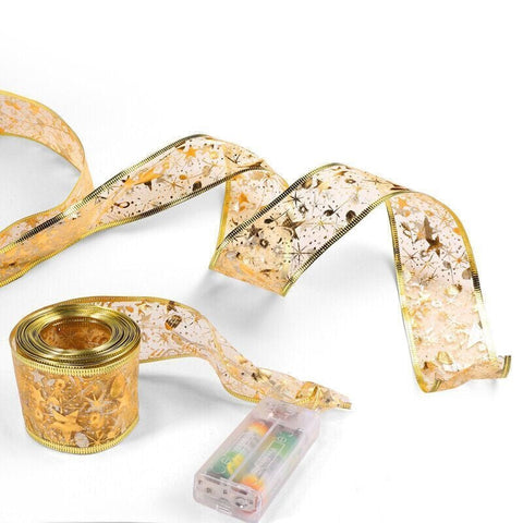 Christmas ribbon string lights