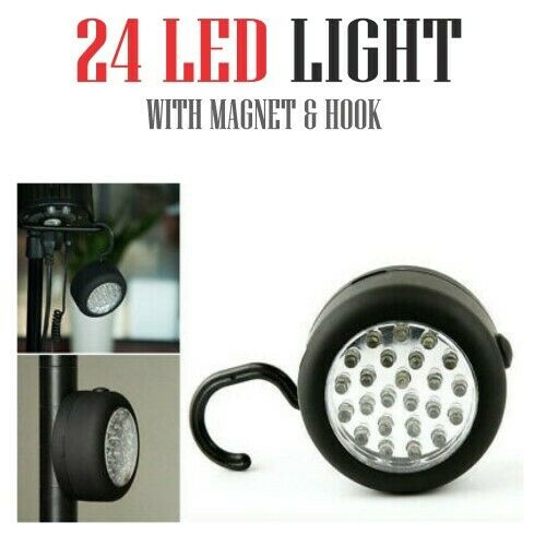 2PCS Magnetic 24 LED Lamp Light Hook Work Light Camping Light Emergency Tent