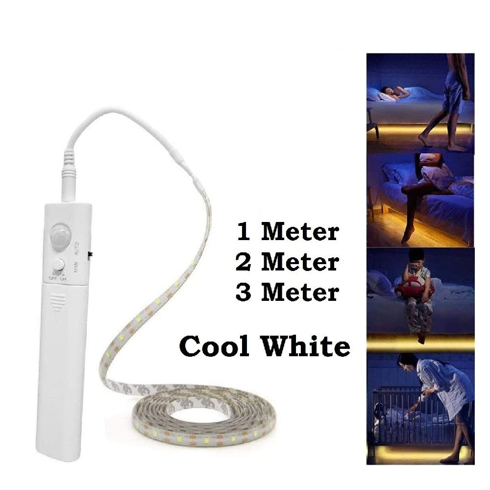 Battery Operated LED Strip Light Wireless PIR Motion Sensor Wardrobe Cabinet