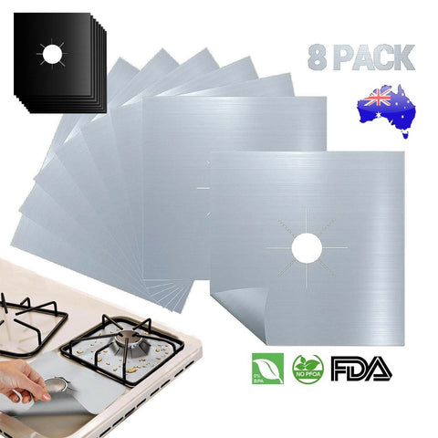 4pcs/8pcs Kitchen Gas Stove Top Burner Reusable Protector Liner Cleaning Pad Cover