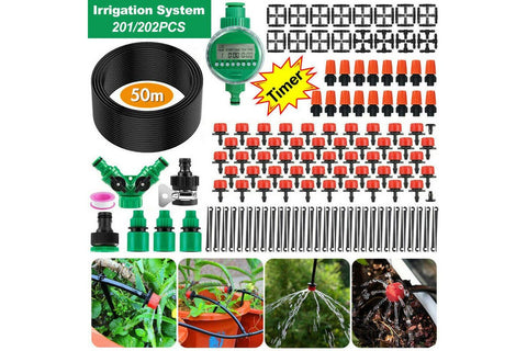 50M Hose Garden Irrigation System with Timer Plant Watering DIY Micro Drip Kits