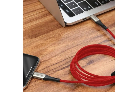 Baseus Cable Fast Charging Charger Cord for iPad iPhone XS XR 8 7 6 Red 2M