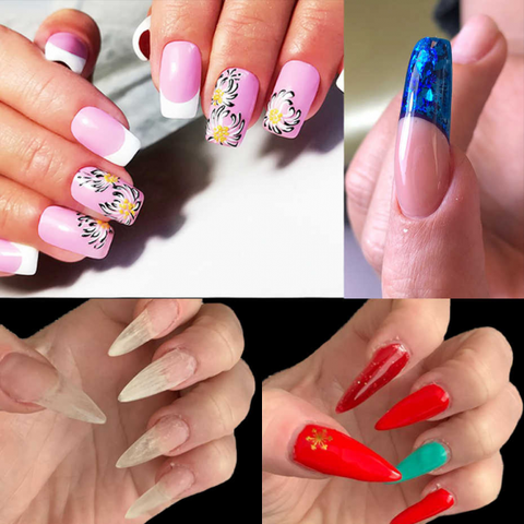 10pcs Nail Art Fiberglass Non-woven Silk Wrap Extension Building Nail Form French Acrylic Tip UV Gel