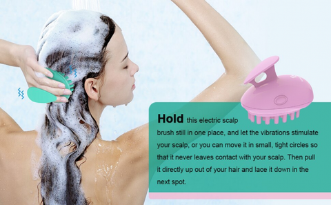 Electric Shampoo Brush  Scalp Scrubber Head Massager Stress Relax Rechargeable for Shower