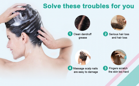 Electric Shampoo Brush  Scalp Scrubber Head Massager Stress Relax Rechargeable for Shower