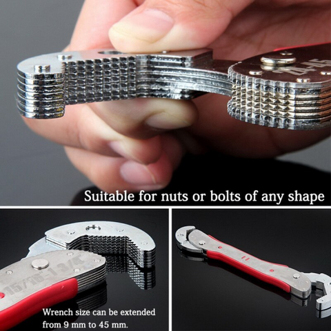 9-45mm Adjustable Multi Purpose Magic Spanner Set of tool Universal Wrench Pipe Adjustable Spanner for Home Wrench