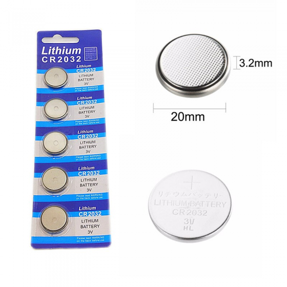 CR2032 Battery 220mAh 3 Volt Lithium Battery Coin Button Cell 5PCS/CARD