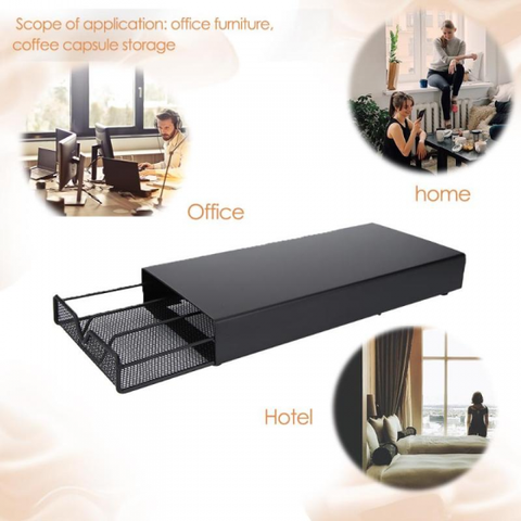 40pcs  nespresso capsule drawer organizer, metal coffee pot drawer, vertical support