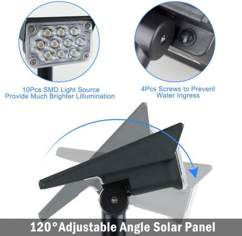 RGB 10 LEDs Solar Landscape Spotlights