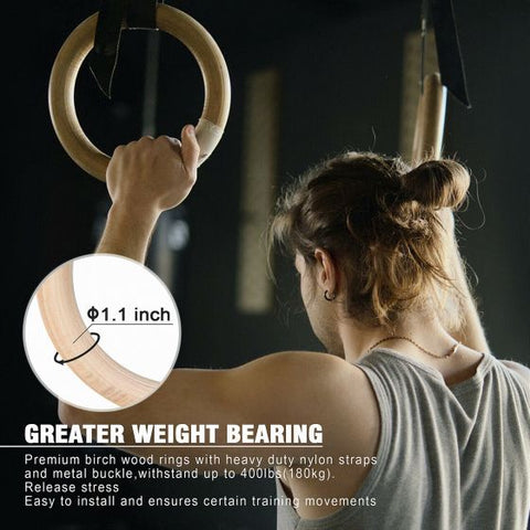 Gymnastic Ring with Adjustable Strap for  exercise strength training, fitness, pull ups and dips