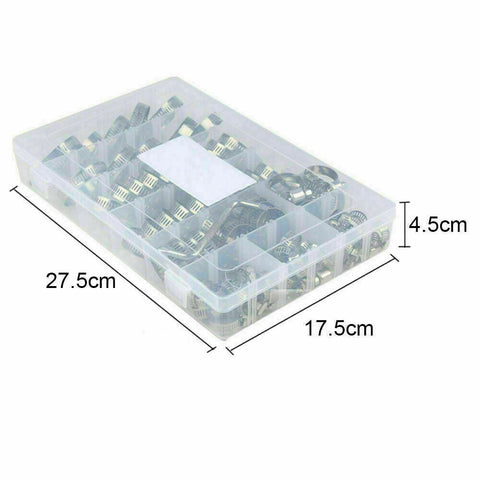 91Pcs Stainless Steel Hose Clamps Clip Adjustable Range Worm Gear Pipe Clamp Kit